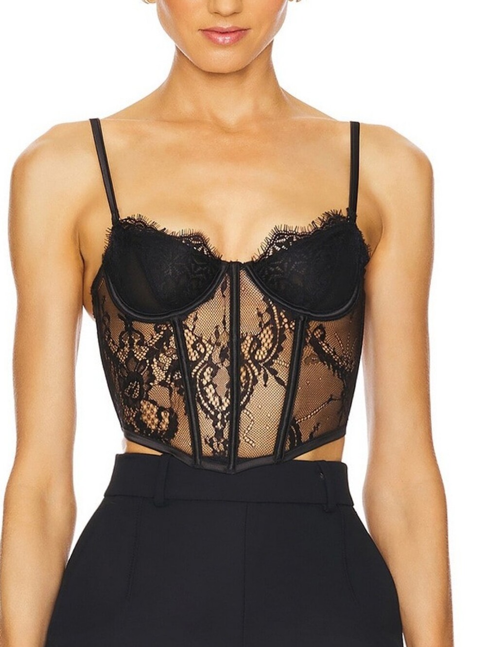 Revolve Bluebella Madeline Bustier Corset Black Lace NWT Size 32DD